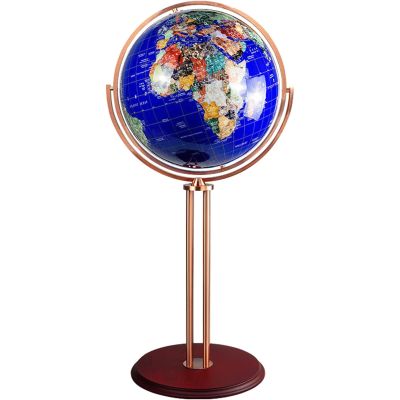 FADCAIYD Clear 720 Rotating Globe, Crystal Sphere World Globe Floor Standing Globe, Earth Globe Educational/Geographic Desktop Decoration Rotating