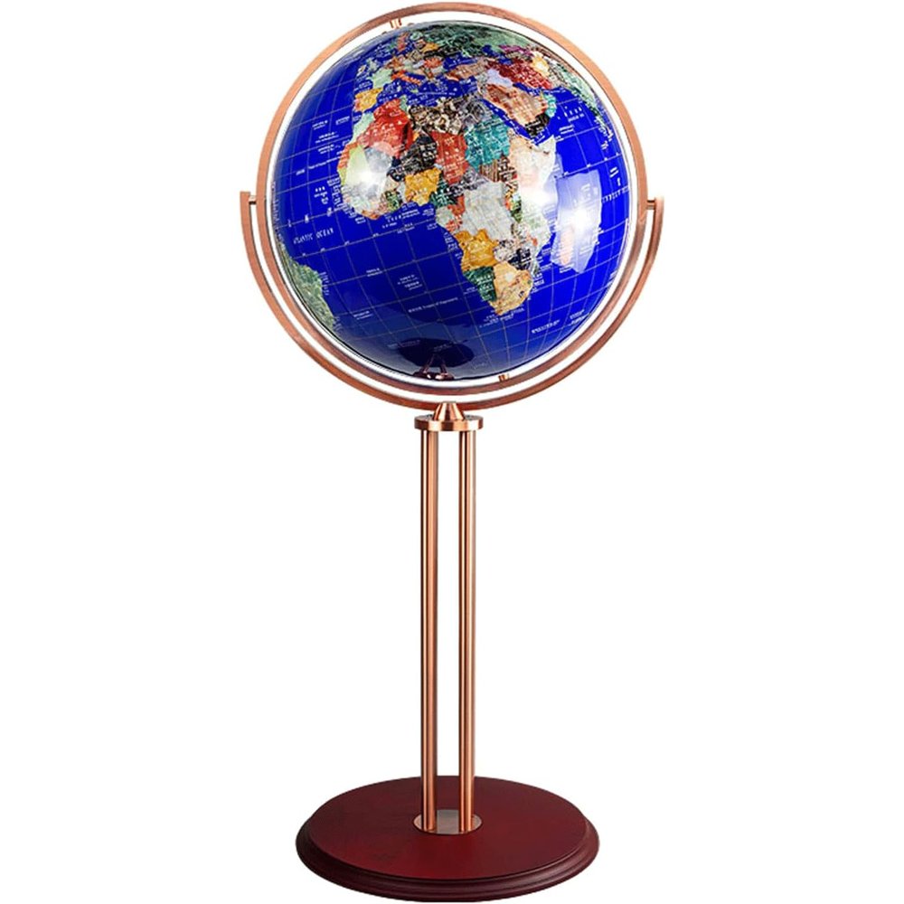 FADCAIYD Clear 720 Rotating Globe, Crystal Sphere World Globe Floor Standing Globe, Earth Globe Educational/Geographic Desktop Decoration Rotating