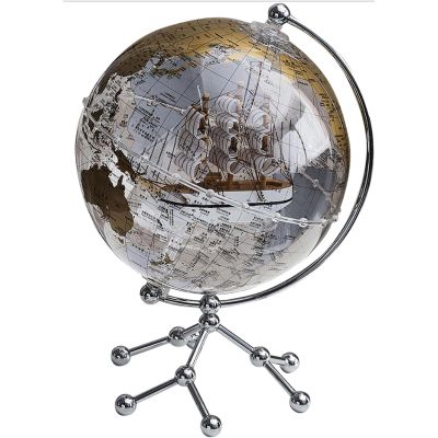 FADCAIYD Clear Dia 8-inch/20CM Globe, Acrylic Clear World Globe Built in LED, Earth Globe with Metal Stand Geographic Globe Home Dcor Rotating