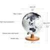 FADCAIYD Clear Dia 10-inch/25CM Globe, World Globe Built in LED, Earth Globe Built in LED Geographic Globe for Kids Classroom Learning Rotating view 2