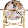 FADCAIYD Clear Chinese and English Bilingual Globe, World Globe with 4 Leg Gold Stand and Compass, Educational/Geographic Desktop Earth Globe Rotating view 1