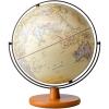 FADCAIYD Clear Dia 12-inch Globe, Touch Switch Design World Globe Built in LED, Retro 3D Relief Earth Globe with Wooden Base Geographic Globe Rotating view 1