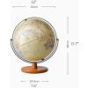 FADCAIYD Clear Dia 12-inch Globe, Touch Switch Design World Globe Built in LED, Retro 3D Relief Earth Globe with Wooden Base Geographic Globe Rotating view 2