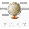 FADCAIYD Clear Dia 12-inch Globe, Touch Switch Design World Globe Built in LED, Retro 3D Relief Earth Globe with Wooden Base Geographic Globe Rotating view 3