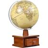 FADCAIYD Clear 3D Raised Relief Globe, World Globe with Wooden Stand and Storage Drawer, AR Earth Globe Built in LED Touch Night Light Rotating view 1