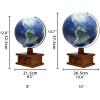 FADCAIYD Clear 3D Raised Relief Globe, World Globe with Wooden Stand and Storage Drawer, AR Earth Globe Built in LED Touch Night Light Rotating view 2