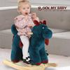 Rocking Horse Dragon, Baby Animal Rocker, Plush Rocking Horse with Sweet Music, Ride on Horse,Wooden Rocking Horse for Toddlers 18+ Months, (Blue Dragon), CPC Certified view 3