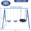 3-in-1 Swing Set for Backyard for Kids 3-8, 550lbs, Heavy Duty Metal A-Frame for Outdoor Playset, Two Blow-Molded Swing Seats and One 32-inch Saucer Swing for Kids Playground view 2
