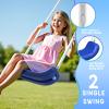 3-in-1 Swing Set for Backyard for Kids 3-8, 550lbs, Heavy Duty Metal A-Frame for Outdoor Playset, Two Blow-Molded Swing Seats and One 32-inch Saucer Swing for Kids Playground view 4