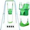 2-in-1 My First Toddler Swing Set for Backyard, Baby Indoor/Outdoor Swing with Foldable Stand, Belt & Soft Swing Seat with Safety Harness & Height Adjuster, Suitable for Children 6 Months and Older view 1