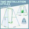 2-in-1 My First Toddler Swing Set for Backyard, Baby Indoor/Outdoor Swing with Foldable Stand, Belt & Soft Swing Seat with Safety Harness & Height Adjuster, Suitable for Children 6 Months and Older view 2