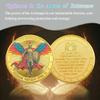 16Pcs St Michael Challenge Coin, Religious Prayer Coin, Good Luck Charm, Perfect for Police, Christian Church, School, Friends and Family Gifts(Golden) view 2