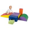 Costzon Toddler Climbing Toys, 6 Pieces Climb and Crawl Playset with PU Cover for Baby Crawling, Climbing & Playing, Indoor Foam Climbing Blocks for Toddlers view 1