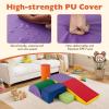 Costzon Toddler Climbing Toys, 6 Pieces Climb and Crawl Playset with PU Cover for Baby Crawling, Climbing & Playing, Indoor Foam Climbing Blocks for Toddlers view 2