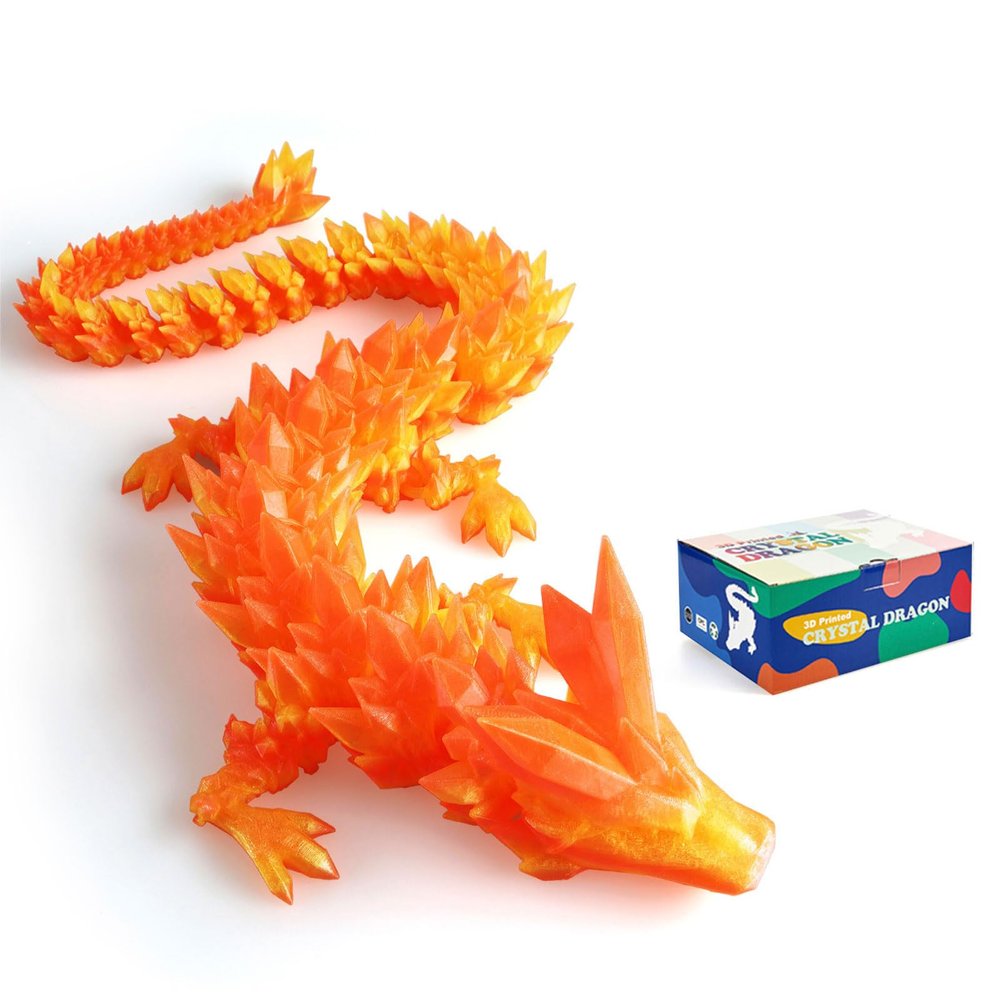 Meet Gladness 303D Printed Dragon Large 3D Dragon--Bigger Fidget Toy Gift for Kids, Boys, Girls & Adults,Cool Giant Crystal 3-D Printed Animals Desk Decor