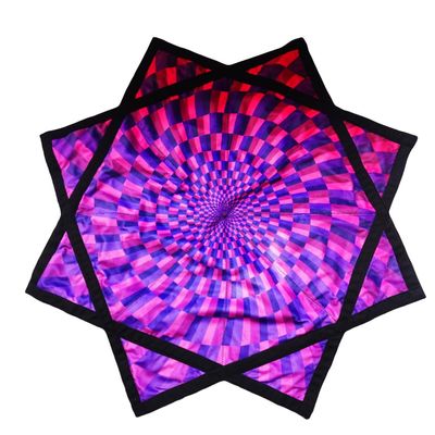 BVCY Flowstar Beginners Flow Star Spinning Cloth Easy to Rotate Sided Print Double Stitched Flow Toy Dapo Star Purple (R01-Style1)