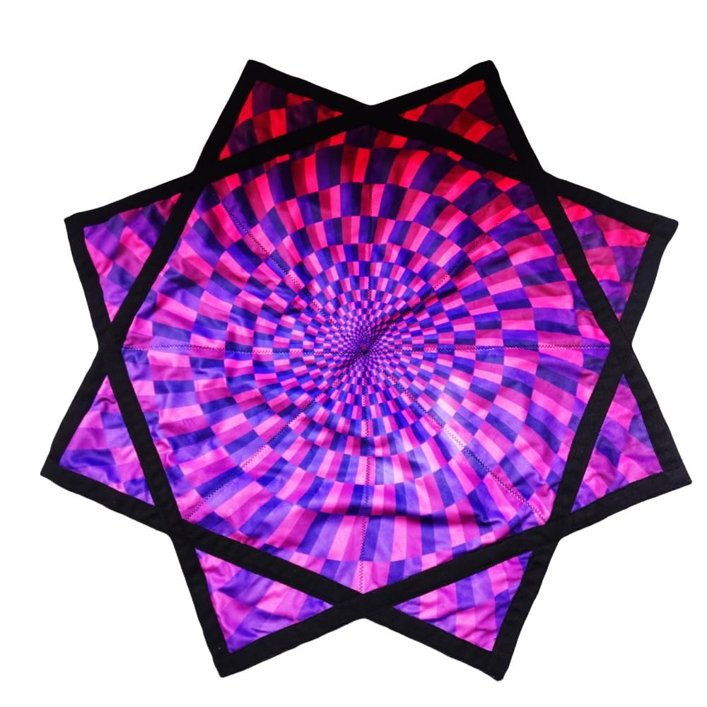 BVCY Flowstar Beginners Flow Star Spinning Cloth Easy to Rotate Sided Print Double Stitched Flow Toy Dapo Star Purple (R01-Style1)