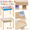 Uiifan Sensory Table Wood Sand Table Water Table Interactive Kids Activity Art Gift for Kids Toddlers Classroom Preschool Play Daycare Learn Water Sand (15.8 x 12 x 15.8 Inches)for 2-4 Years view 4