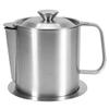 CHENGUSY Kitchen Oil Filter, Stainless Steel Cooking Handle Oil Soup Filter Separator Pot Bacon Grease Container for Houshold Kitchen view 1