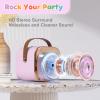 FLUESTON Mini Karaoke Machine for Kids Adults, Portable Bluetooth Speaker with 2 Wireless Microphones, Toys for Girls Ages 3, 4, 5, 6, 7, 8, 9,10,11+ Years Old, Birthday Easter Basket Stuffer for Kids view 2