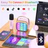 FLUESTON Mini Karaoke Machine for Kids Adults, Portable Bluetooth Speaker with 2 Wireless Microphones, Toys for Girls Ages 3, 4, 5, 6, 7, 8, 9,10,11+ Years Old, Birthday Easter Basket Stuffer for Kids view 4