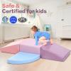 Climbing Foam Blocks for Toddlers: PU Leather Foam Blocks for Kids Active Play - Toddler Climbing Toys Indoor - Durable Playground Gym Preschool Toddler Toys for Boys and Girls (Purple/Pink) view 3