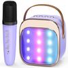 FLUESTON Mini Karaoke Machine for Kids Adults, Portable Bluetooth Speaker with Wireless Microphone, Birthday Kids Gifts Toys for Girls Ages 3, 4, 5, 6, 7, 8, 9,10,11,12+ Years Old view 1