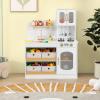 GLACER Play Kitchen with Storage, Wooden Toy Kitchen w/4 Storage Bins, Cupboard, Oven, Sink & Faucet, Pretend Toddler Kitchen w/Cooking Accessories, Kids Kitchen Playset, Gift for Children Ages 3+ view 2