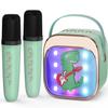 FLUESTON Mini Karaoke Machine for Kids Adults, Portable Bluetooth Speaker with 2 Wireless Microphones, Birthday Kids Gifts Toys for Girls Ages 3, 4, 5, 6, 7, 8, 9,10,11,12+ Years Old view 1