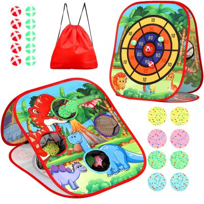 Bean Bag Toss Game for Kids/Double-Sided Foldable Cornhole Board/Backyard Beach Yard Outdoor Toys for Kid Ages 4-8/5-Second Setup/Party Supplies for Kids