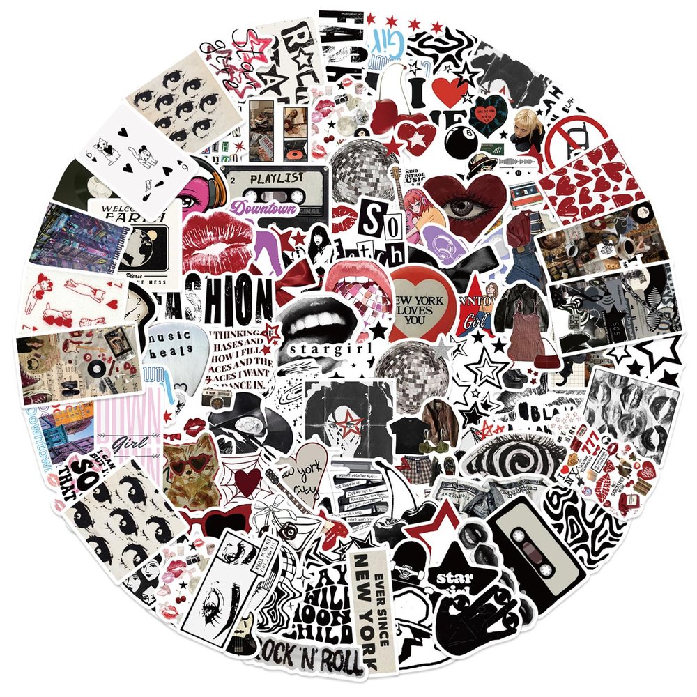 100Pcs Aesthetic Downtown Girls Stickers Cool Trendy Y2K Sticker for Water Bottles Funny Laptop Luggage Computer Scrapbooking Kids Teens Girls Boys Adults Toddlers Waterproof Sticker Vinyl Decals
