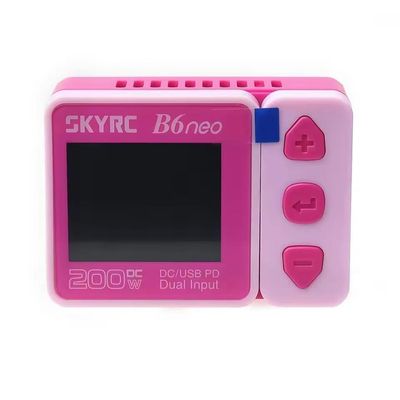 B6neo Smart Balance Charger DC-200W PD-80W PD3.0 Interface Electricity Detection for SKYRC Chargers for RC Racing Drones Airplane Model (1PC B6neo Pink)