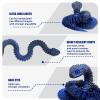 3D Printed Snake - 21 Inch Movable Articulated Snake, Perfect 3D Printed Animals for Educational Toys! Must-Have Toys for Kids and Collectors, Home Office Executive Desk Decor (Black Blue) view 2