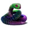 3D Printed Snake - 21 Inch Movable Articulated Snake, Perfect 3D Printed Animals for Educational Toys! Must-Have Toys for Kids and Collectors, Home Office Executive Desk Decor (Red Blue Green) view 1