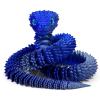 3D Printed Snake - 21 Inch Movable Articulated Snake, Perfect 3D Printed Animals for Educational Toys! Must-Have Toys for Kids and Collectors, Home Office Executive Desk Decor (Blue Silvery) view 1