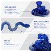 3D Printed Snake - 21 Inch Movable Articulated Snake, Perfect 3D Printed Animals for Educational Toys! Must-Have Toys for Kids and Collectors, Home Office Executive Desk Decor (Blue Silvery) view 2