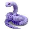 3D Printed Snake - 21 Inch Movable Articulated Snake, Perfect 3D Printed Animals for Educational Toys! Must-Have Toys for Kids and Collectors, Home Office Executive Desk Decor (Purple) view 1