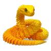 3D Printed Snake - 21 Inch Movable Articulated Snake, Perfect 3D Printed Animals for Educational Toys! Must-Have Toys for Kids and Collectors, Home Office Executive Desk Decor (Gold) view 1