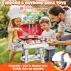 68 Pcs BBQ Grill Playset - with Smoke, Light, Sound & Play Food, Kids Toys Kitchen Play Set, Outdoor Play Grill Toy for Toddlers 3 4 5 6 7 8, Birthday Gifts for 3-8 Years Old Boy Girls view 2