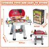 68 Pcs BBQ Grill Playset - with Smoke, Light, Sound & Play Food, Kids Toys Kitchen Play Set, Outdoor Play Grill Toy for Toddlers 3 4 5 6 7 8, Birthday Gifts for 3-8 Years Old Boy Girls view 4