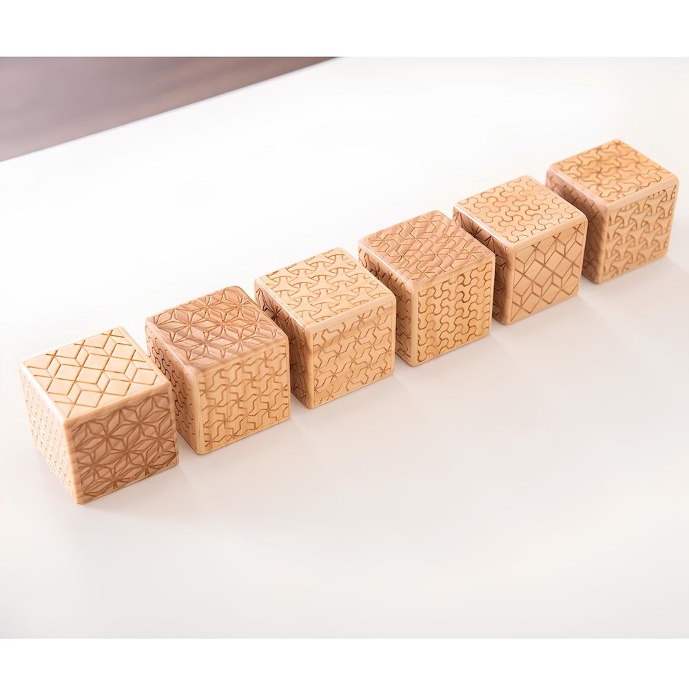10pcs Wooden Pattern Bricks, Educational Building Blocks - 2471