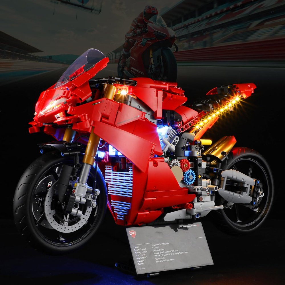 BOOZUU Light Kit for 42202 Model - Lighting Compatible with Motorcycle 42202 Building Set for Adults (Lights Only, No Model Set)