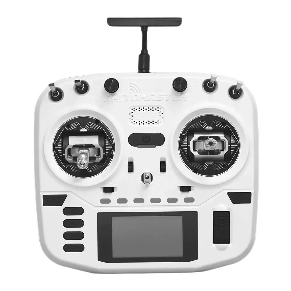 RadioMaster Boxer Crush EdgeTX 2.4G 16CH Transmitter Radio Control ExpressLRS RF System with AG01 Hall Gimbals (White-ELRS M2)
