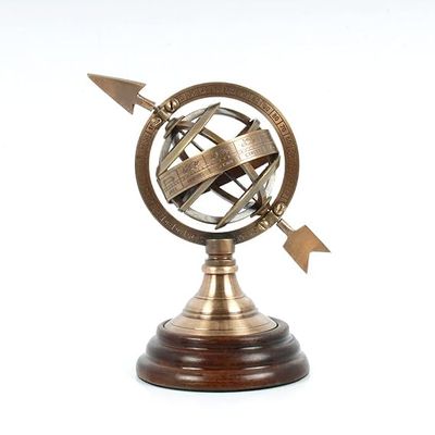 Antique Vintage Zodiac Brass Armillary Sphere World Globe Pirate's Antique Ship Decor Table Decor Gift