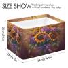 STAYTOP Beautiful Sunflowers Large Storage Basket Collapsible Storage Bins Waterproof Laundry Basket with Handle,Used for Home Closets, Offices, Bedrooms 2PCS view 3