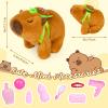 Capybara Plush - Walking Capybara Plush Toys, Electronic Interactive Stuffed Capybara with Turtle Backpack, Cute Capybara Stuffed Animals Gifts for Kids Boys Girls view 2