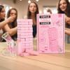 Bubblegum Stuff - Tipple Tumble Tower - The Ultimate Drinking and Dares Block-Stacking Game - Includes 54 Pink Blocks and 4 Shot Glasses - Ages 18+ view 2