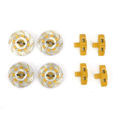 plplaaoo Aluminum Alloy Wheel Brake Disc for 1 7 Unlimited Desert Racer UDR RC Car, Upgrade Part with Non Directional Brake and Easy Installation (Yellow)