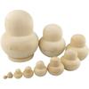 shenruifa 10pcs Unpainted Russian Nesting Doll Wood Russian Dolls 10 Layers Doll Crafts Toys Home Decoration Gifts (As Shown) view 1