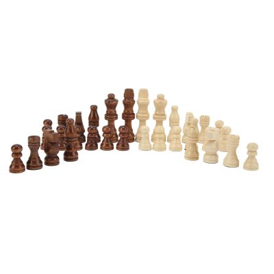 32 Pieses Wooden Chess Pieces Only, Wood Chessmen for Chessboard, Replacement of Missing Pieces